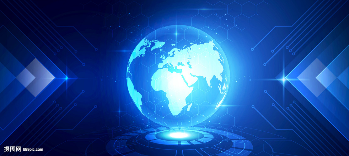 科技地球線條信息技術(shù)藍(lán)色背景